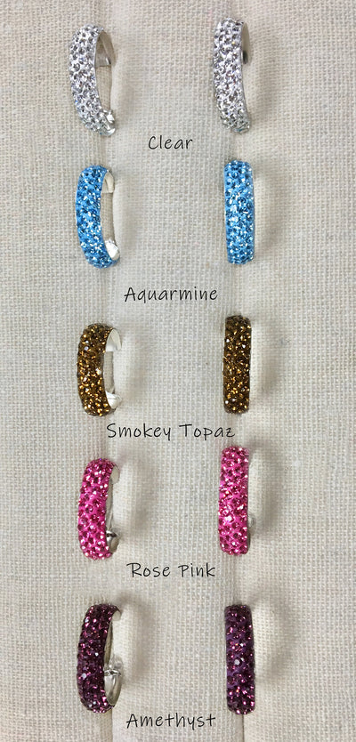 3/4" Swarovski Crystal Hoop Silver Earrings