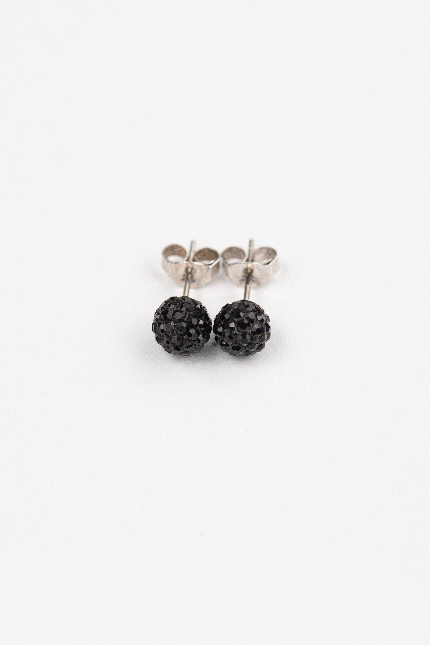 6mm Disco Ball Stud Earrings in Jet Black | Annie and Sisters | sister stud earrings, for kids, children's jewelry, kid's jewelry, best friend