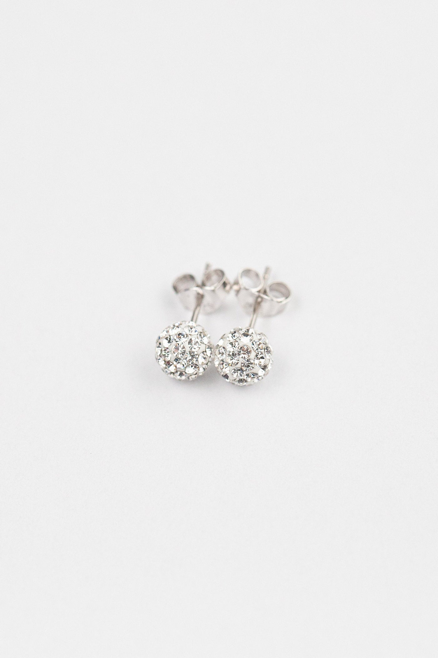 6mm Disco Ball Stud Earrings in Clear | Annie and Sisters | sister stud earrings, for kids, children's jewelry, kid's jewelry, best friend