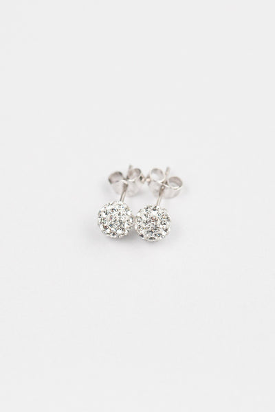 6mm Disco Ball Stud Earrings in Clear | Annie and Sisters | sister stud earrings, for kids, children's jewelry, kid's jewelry, best friend