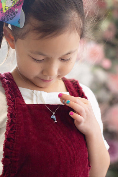 Light Sapphire Crystal Dolphin Necklace | Annie and Sisters