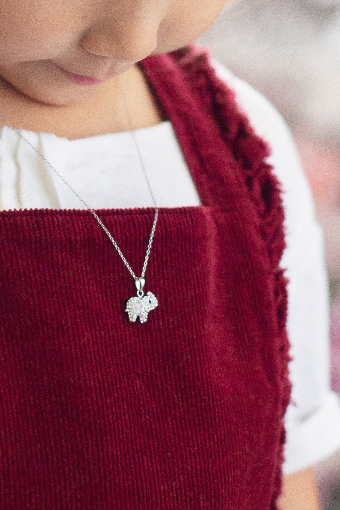 Clear Crystal Elephant Necklace | Annie and Sisters