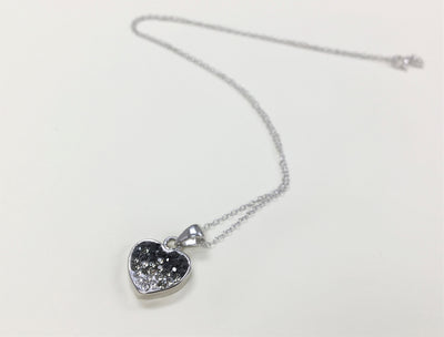 Black Ombre Crystal Heart Necklace | Annie and Sisters