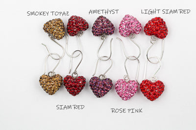 Swarovski Crystal Pave Heart Silver Earrings | Annie and Sisters