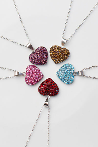 Crystal Heart Sterling Silver Necklace | Annie and Sisters
