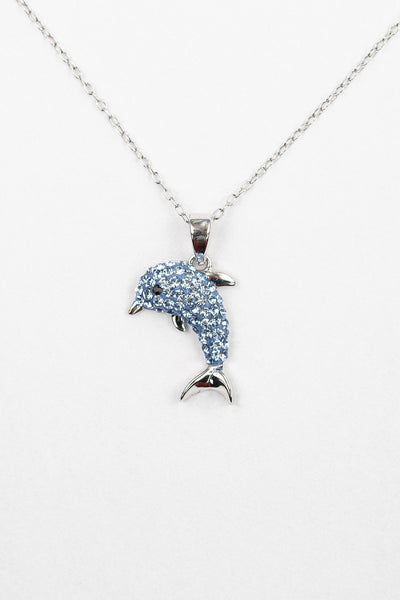 Light Sapphire Crystal Dolphin Necklace | Annie and Sisters
