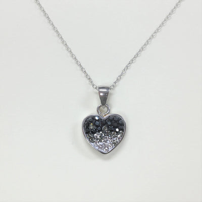 Black Ombre Crystal Heart Necklace | Annie and Sisters