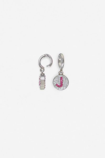 Initial Round Crystal Sterling Silver Charm - J | Annie and Sisters