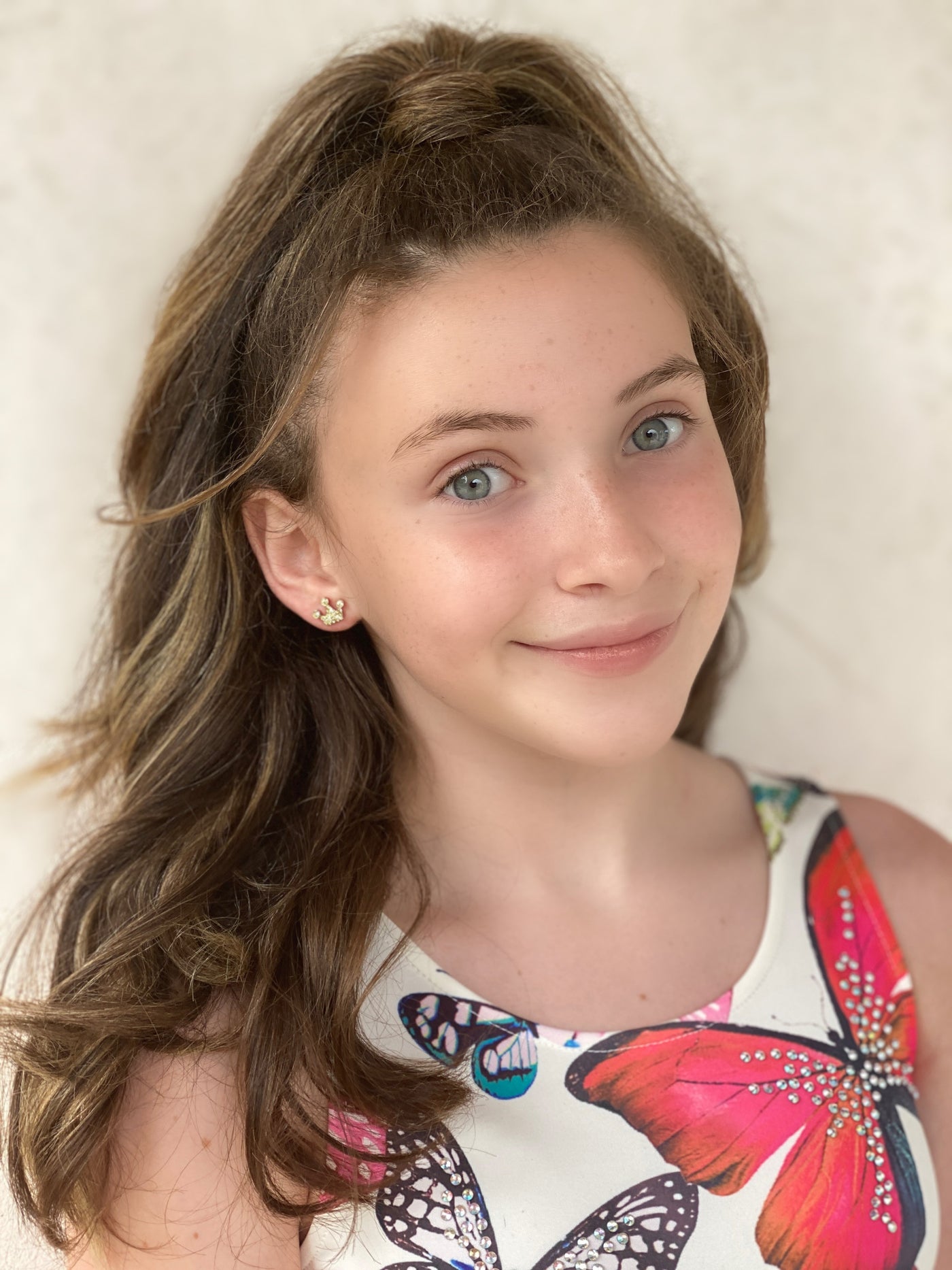 Crown Crystal Sterling Silver Stud Earrings | Annie and Sisters